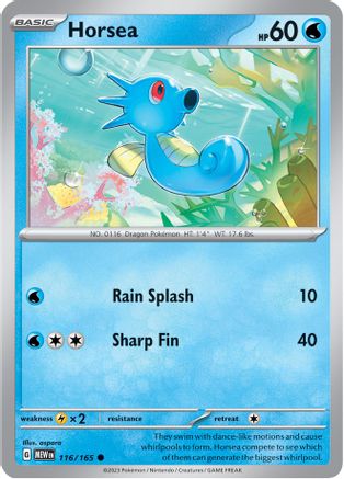 Horsea 116  - Reverse Holofoil SV Scarlet & Violet 151 - Common