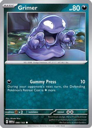 Grimer 088  - Reverse Holofoil SV Scarlet & Violet 151 - Common