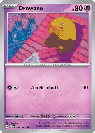 Drowzee 096  - Reverse Holofoil SV Scarlet & Violet 151 - Common