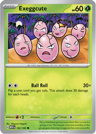 Exeggcute 102  - Reverse Holofoil SV Scarlet & Violet 151 - Common
