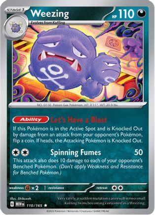 Weezing 110  - Holofoil SV Scarlet & Violet 151 - Rare