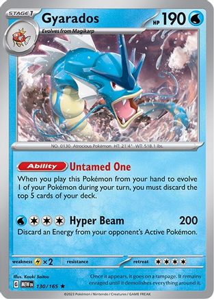 Gyarados 130  - Reverse Holofoil SV Scarlet & Violet 151 - Rare