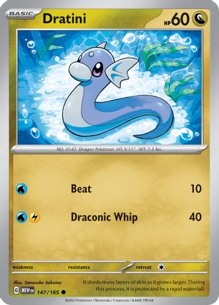 Dratini 147  - Reverse Holofoil SV Scarlet & Violet 151 - Common
