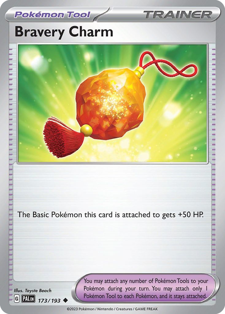 BRAVERY CHARM 173/193 Uncommon Paldea Evolved Pokemon Near Mint