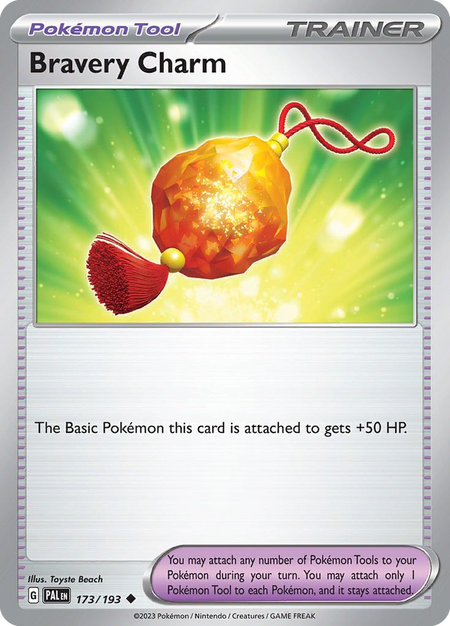 BRAVERY CHARM 173/193 Uncommon Paldea Evolved Pokemon Near Mint
