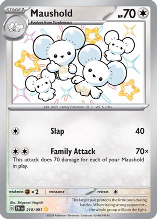 Maushold 210/091  - Holofoil SV Paldean Fates - Shiny Rare