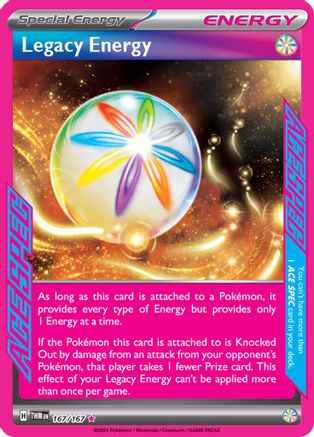 Legacy Energy 167/167  - Holofoil SV06 Twilight Masquerade - ACE SPEC Rare