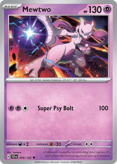 MEWTWO 59/142 Uncommon Stellar Crown Pokemon Near Mint