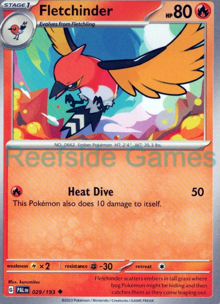 FLETCHINDER 029/193 Uncommon Paldea Evolved Pokemon Near Mint
