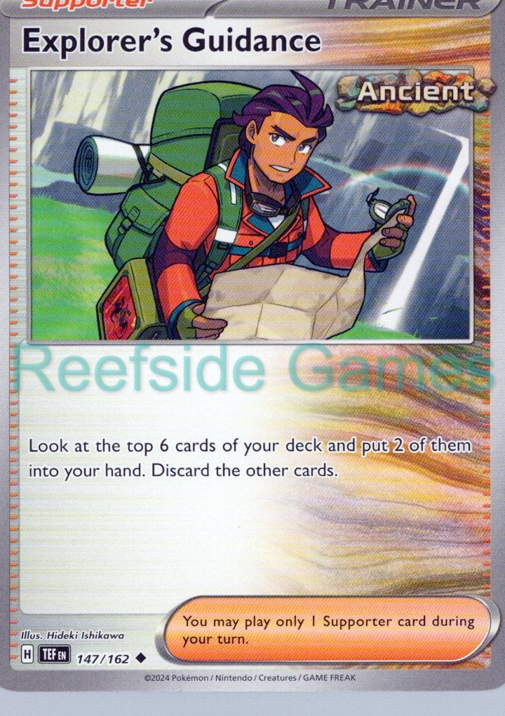EXPLORER'S GUIDANCE 147/162 Uncommon Temporal Forces Pokemon Near Mint