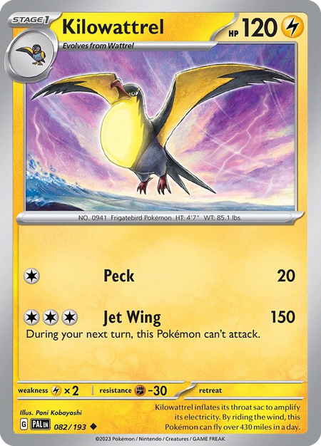 KILOWATTREL 082/193 Uncommon Paldea Evolved Pokemon Reverse Holo Near Mint