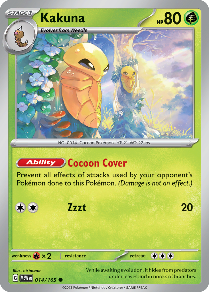KAKUNA 014/165 Common 151 Pokemon Near Mint
