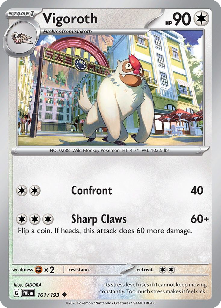 VIGOROTH 161/193 Uncommon Paldea Evolved Pokemon Near Mint