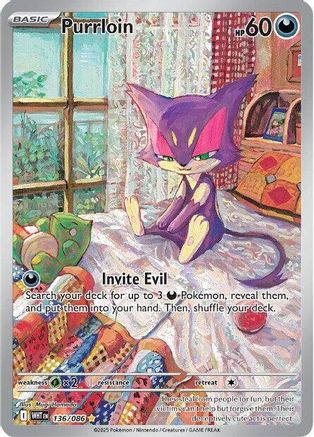 Holofoil Purrloin - 136/086 136 - SV White Flare Holofoil