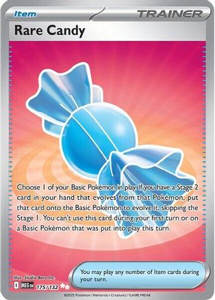 Rare Candy - 175/132 (Mega Evolution Stamped) - Miscellaneous Cards & Products Holofoil