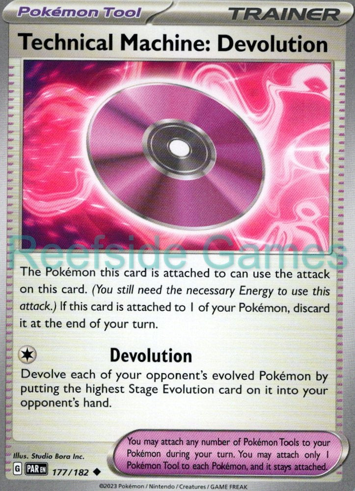 TECHNICAL MACHINE: DEVOLUTION 177/182 Uncommon Paradox Rift Pokemon Near Mint