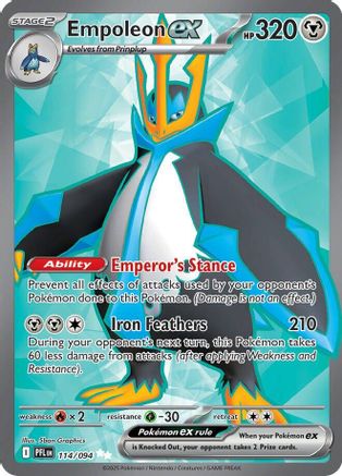 Empoleon ex 114/094  - Holofoil ME02 Phantasmal Flames - Ultra Rare