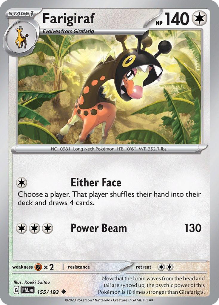 FARIGIRAF 155/193 Uncommon Paldea Evolved Pokemon Near Mint