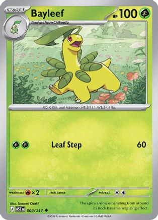 Bayleef 009  - Reverse Holofoil ME Ascended Heroes - Uncommon