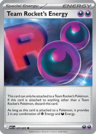 Team Rocket's Energy 217  - Reverse Holofoil ME Ascended Heroes - Uncommon