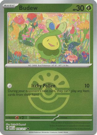 Budew (Friend Ball) 016/217  - Reverse Holofoil ME Ascended Heroes - Common