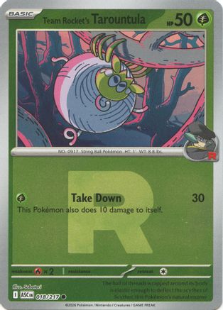 Team Rocket's Tarountula (Team Rocket) 018  - Reverse Holofoil ME Ascended Heroes - Common