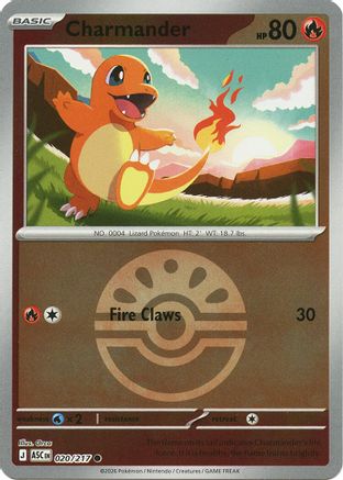 Charmander (Friend Ball) 020  - Reverse Holofoil ME Ascended Heroes - Common