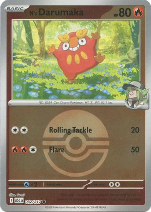 N's Darumaka (Poke Ball) 032  - Reverse Holofoil ME Ascended Heroes - Common