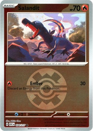 Salandit (Quick Ball) 034  - Reverse Holofoil ME Ascended Heroes - Common