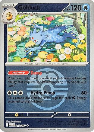 Golduck (Love Ball) 040  - Reverse Holofoil ME Ascended Heroes - Uncommon
