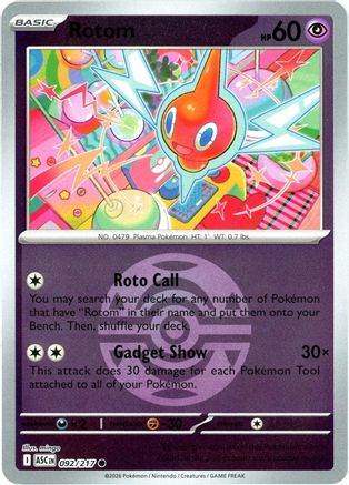 Rotom (Dusk Ball) 092  - Reverse Holofoil ME Ascended Heroes - Common