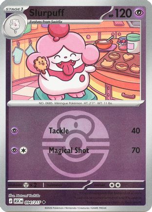 Slurpuff (Love Ball) 094/217  - Reverse Holofoil ME Ascended Heroes - Uncommon