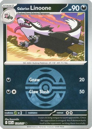 Galarian Linoone (Dusk Ball) 131  - Reverse Holofoil ME Ascended Heroes - Common