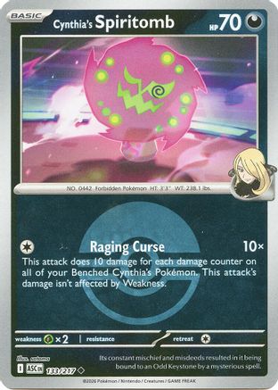 Cynthia's Spiritomb (Poke Ball) 133/217  - Reverse Holofoil ME Ascended Heroes - Uncommon