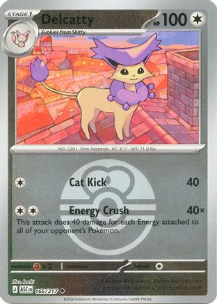 Delcatty (Love Ball) 166  - Reverse Holofoil ME Ascended Heroes - Uncommon