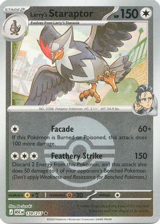 Larry's Staraptor (Poke Ball) 170/217  - Reverse Holofoil ME Ascended Heroes - Rare