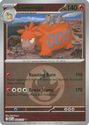 Camerupt (Energy Symbol Pattern) 028  - Reverse Holofoil ME Ascended Heroes - Uncommon