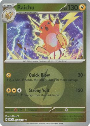Raichu (Energy Symbol Pattern) 056  - Reverse Holofoil ME Ascended Heroes - Uncommon