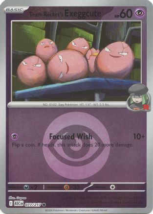 Team Rocket's Exeggcute (Energy Symbol Pattern) 077  - Reverse Holofoil ME Ascended Heroes - Common