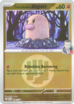 Team Rocket's Diglett (Energy Symbol Pattern) 100  - Reverse Holofoil ME Ascended Heroes - Common
