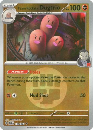 Team Rocket's Dugtrio (Energy Symbol Pattern) 101/217  - Reverse Holofoil ME Ascended Heroes - Uncommon