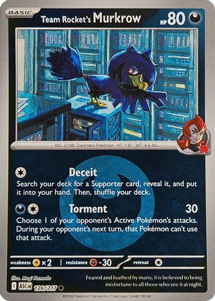 Team Rocket's Murkrow (Energy Symbol Pattern) 126  - Reverse Holofoil ME Ascended Heroes - Common