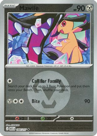 Mawile (Energy Symbol Pattern) 144/217  - Reverse Holofoil ME Ascended Heroes - Uncommon
