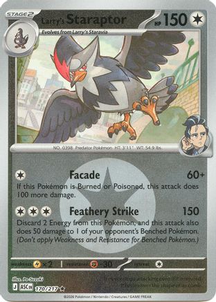 Larry's Staraptor (Energy Symbol Pattern) 170/217  - Reverse Holofoil ME Ascended Heroes - Rare