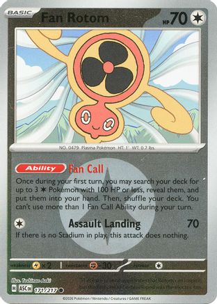 Fan Rotom (Energy Symbol Pattern) 171/217  - Reverse Holofoil ME Ascended Heroes - Common