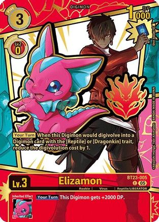 Elizamon (Rare Pull) (BT23-005) - Dawn of Liberator Foil