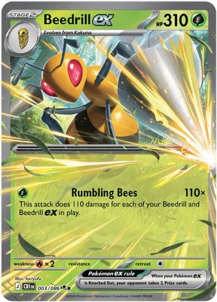 Beedrill ex 003/086  - Holofoil ME04 Chaos Rising - Double Rare