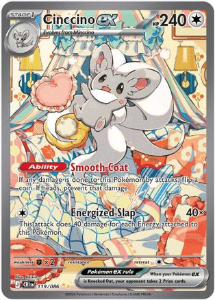Cinccino ex 119/086  - Holofoil ME04 Chaos Rising - Special Illustration Rare