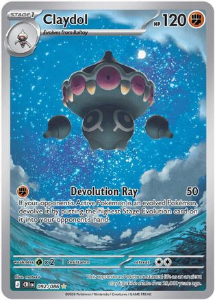 Claydol 092/086  - Holofoil ME04 Chaos Rising - Illustration Rare