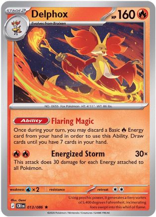 Delphox 013  - Holofoil ME04 Chaos Rising - Rare